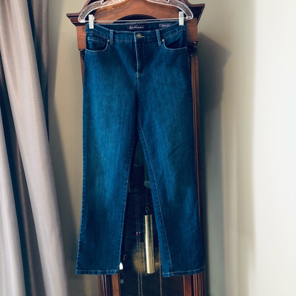 High waisted straight leg jeans